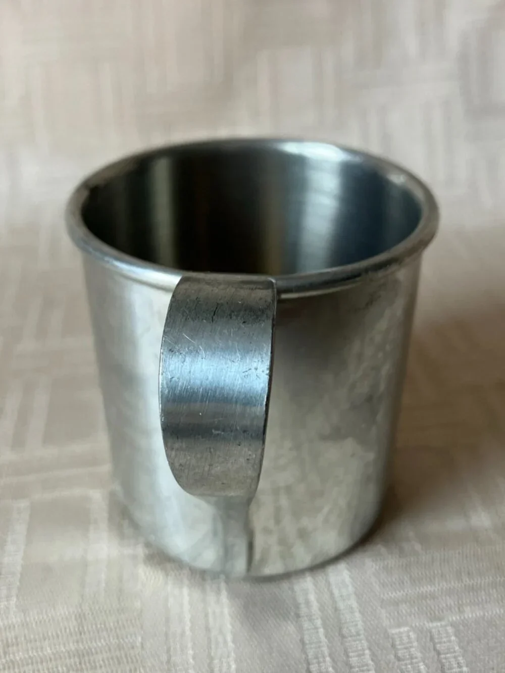 Vtg 1969 Stieff Pewter Baby Cup Mug - ATC Shield Mark - No Monogram